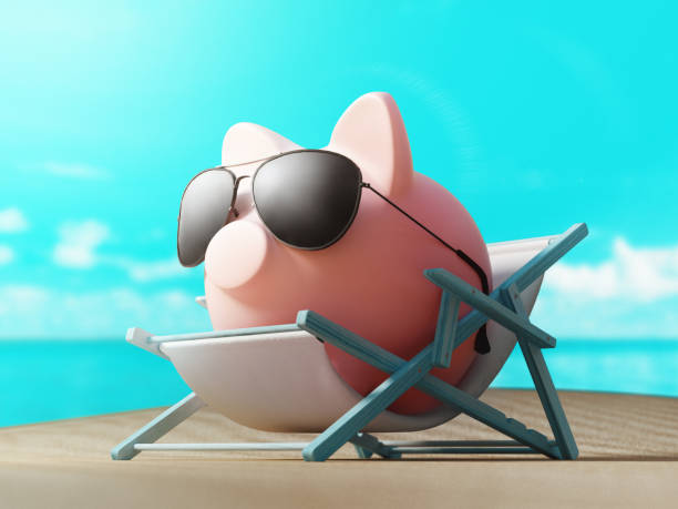 istock Piggy bank on the beach 1060193684