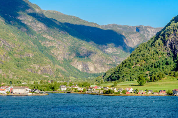 istock Fjord harbor with snow in the background 1060196476