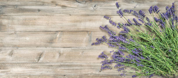 istock Lavender flowers rustic wooden background Vintage picture 1060202048