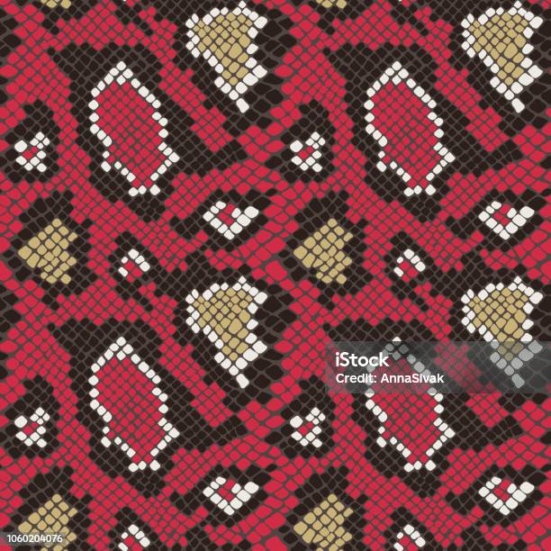 Colorful Snake Skin Seamless Pattern Texture Repeating Seamless In Vector Fashionable Print Stylish Background Stock Illustration - Download Image Now