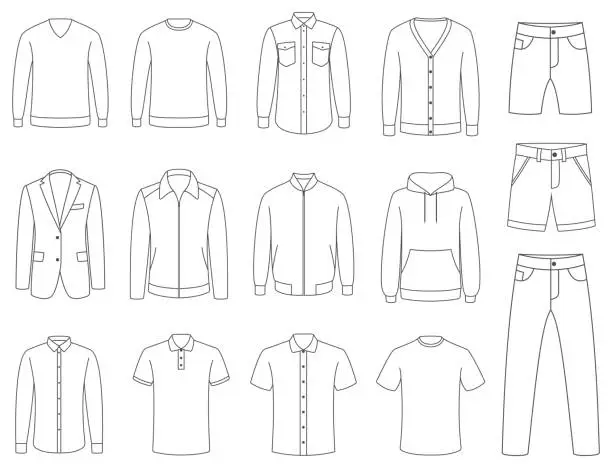 Vector illustration of Clothes. Male clothing vector