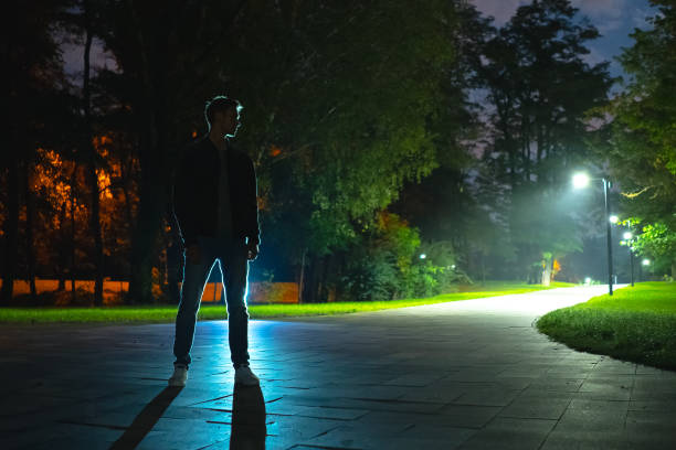 istock The man standing in the night park 1060213730