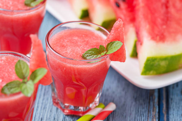 istock Glasses of watermelon smoothie with mint 1060217702