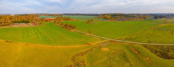 istock Tiny road landscape, aerial view from above 1060223374