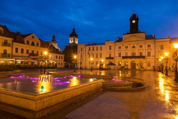 istock Plock City Hall at night 1060227936