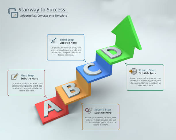 Stairway to Success Infographic Vector Illustration vector art illustration