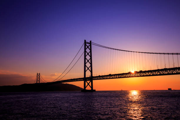 istock Akashi Kaikyo Bridge at Kobe Hyogo,Japan 1060242448