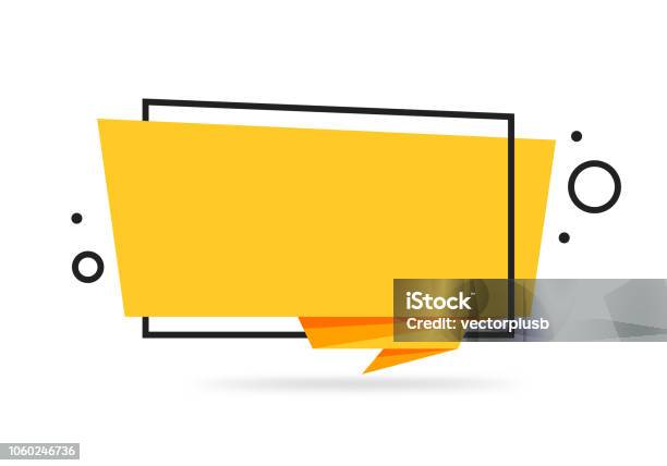 Colorful Origami Style Sticker And Banner Template Design Isolated On White Background Blank For Your Text Web Site And Project Stock Illustration - Download Image Now