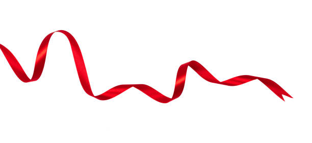 istock Wavy red ribbon isolated on white background. 1060247138