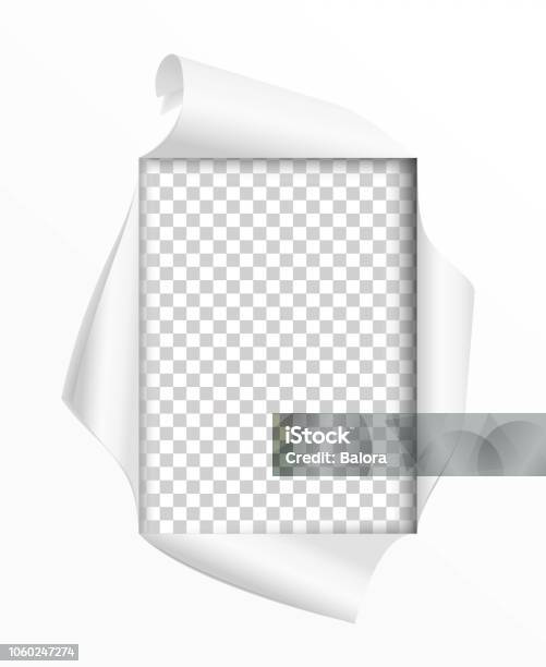 Paper Hole Frame Hole In Paper Isolated On White Background Square Frame Vector Stock ...