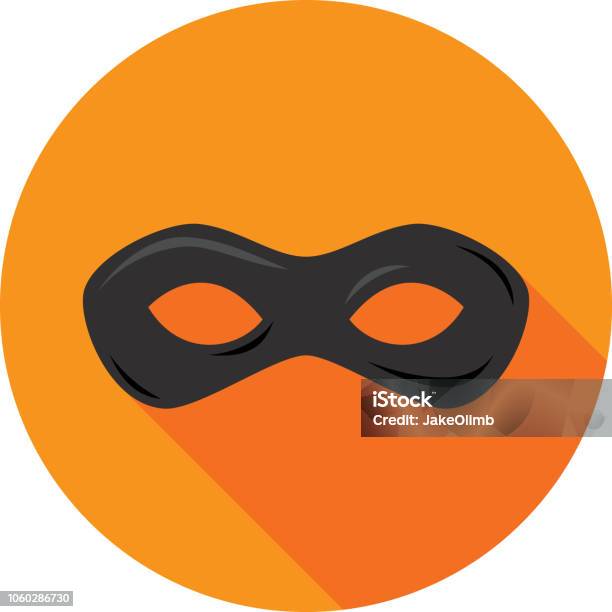 Superhero Mask Icon Flat Stock Illustration - Download Image Now - Mask - Disguise, Superhero, Thief