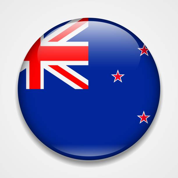 istock Flag of New Zealand. Round glossy badge 1060292722