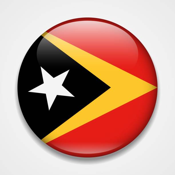 Flag of Timor-Leste. Round glossy badge Flag of Timor-Leste. Round glossy badge leste stock illustrations
