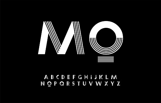 minimal modern alphabet. Typography trandy font uppercase. vector illustrator