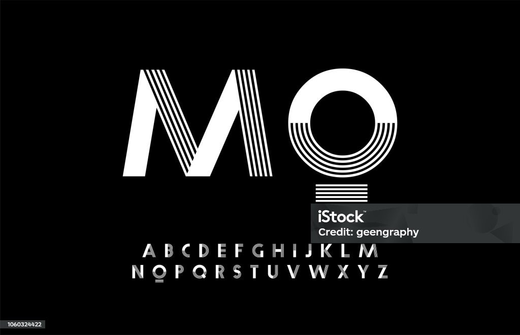 minimal modern alphabet. Typography trandy font uppercase. vector illustrator Logo stock vector