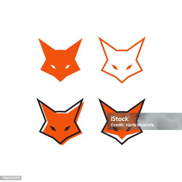 Fox Head Design Template Stock Illustration - Download Image Now - Fox, Abstract, Animal