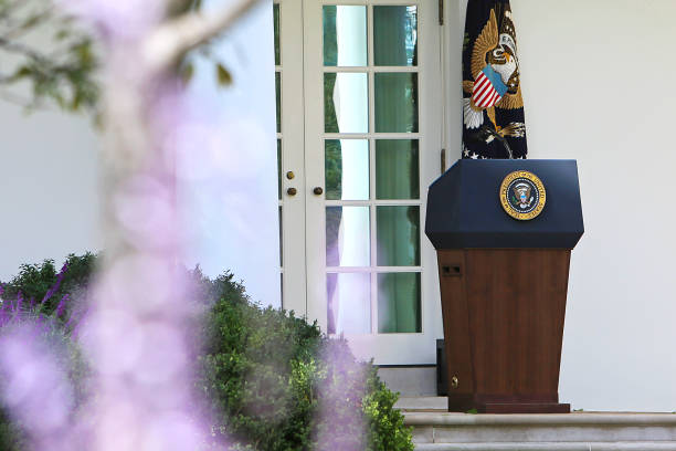 biały dom podium waszyngton dc usa - party conference zdjęcia i obrazy z banku zdjęć