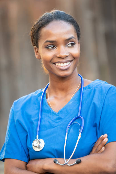 istock Young black female health care worker 1060341728
