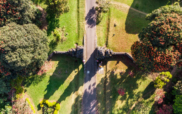 istock Aerial view of Ancient bali gate with pathway 1060344970