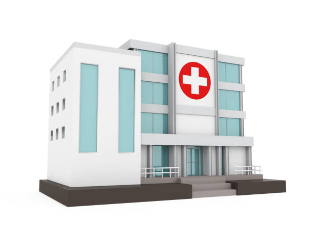 Hospital Building isolated on white background. 3D render