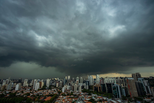 The rain arriving in Sao Paulo, Brazil