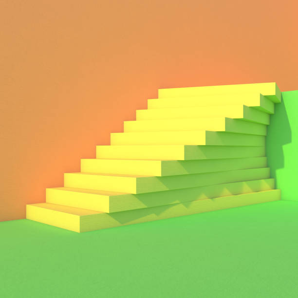 istock Rising arrow on staircase, increasing business. 3D 1060366372