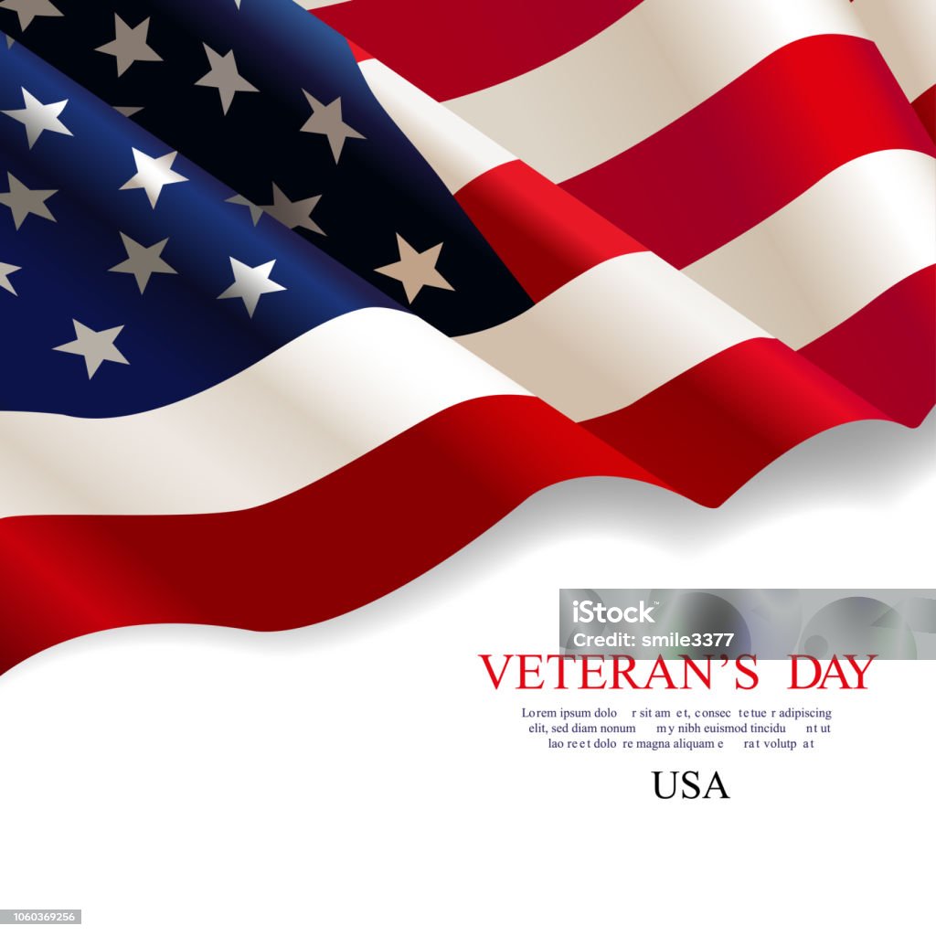 Premium Vector  Veterans day background with us flag