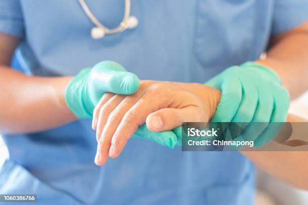 Surgeon Surgical Doctor Anesthetist Or Anesthesiologist Holding Patients Hand For Health Care Trust And Support In Professional Er Surgical Operation Medical Anesthetic Safety Healthcare Concept Stock Photo - Download Image Now