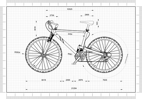Mountain Bicycle blueprint