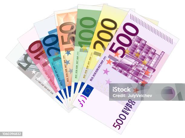 Euro Banknotes Stock Illustration - Download Image Now - European Union Currency, Paper Currency, Currency