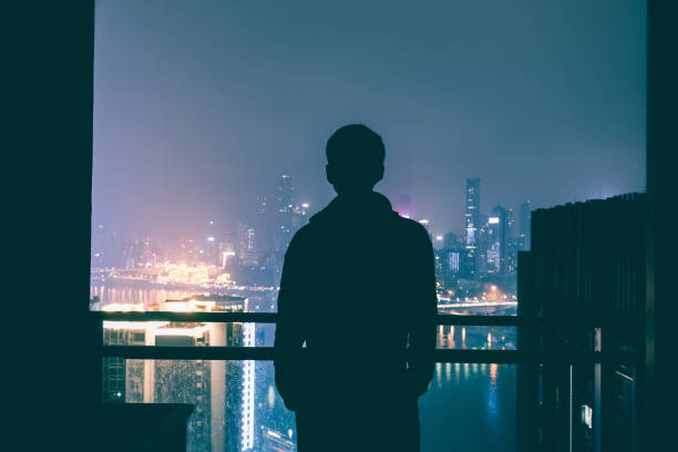 istock Young man looking city skyline in Chongqing 1060396994