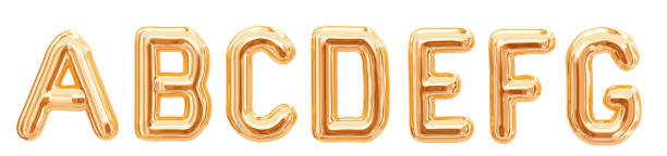 istock Gold foil alphabet, A, B, C, D, E, F, G isolated 1060398428
