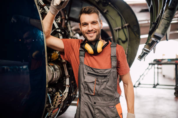 istock Happy young aircraft mechanic 1060400672