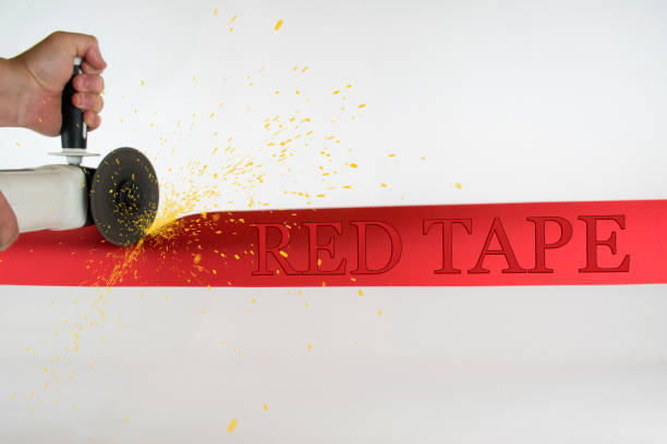 Cut Through Red Tape Concept stock photo