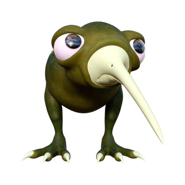 istock 3D illustration kiwi bird chicken on white 1060419840