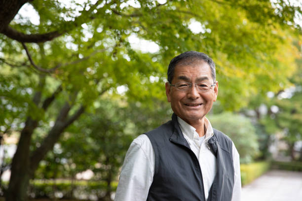 istock Japanese senior man enjoying quiet time 1060419880