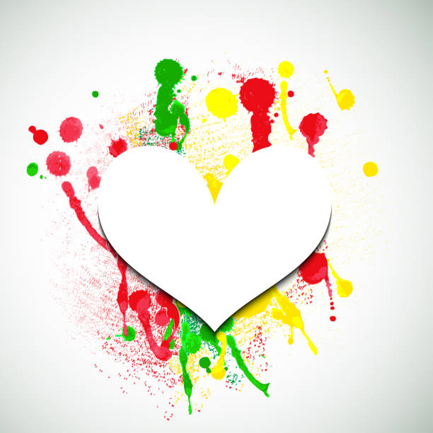 istock Paper heart on paint splattered background. Valentine background. 1060442508