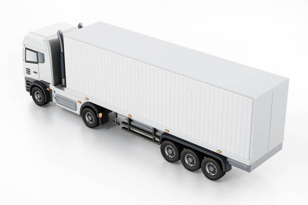 istock Transportation truck or trailer with white haulage 1060454600
