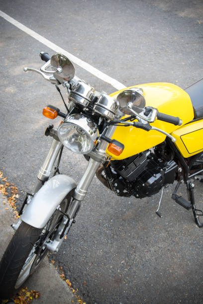 istock vintage Motorcycle detail on the road 1060468368