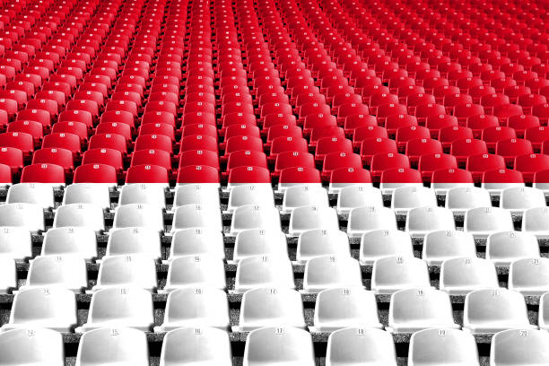 istock Monaco flag stadium seats. Sports competition concept. 1060471704