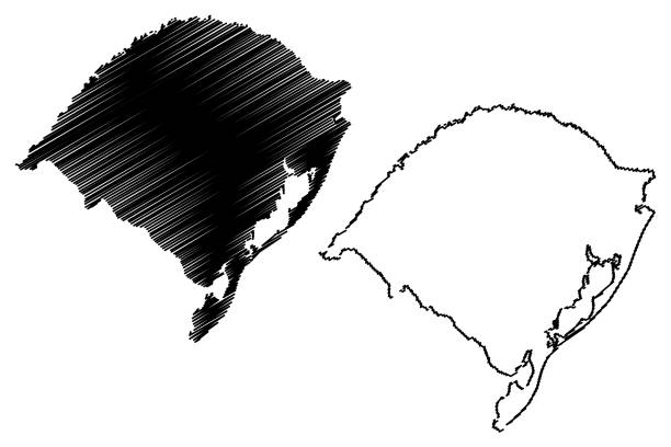 De Rio Grande do Sul vector de mapa