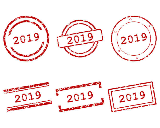 2019 briefmarken - 2019 stock-grafiken, -clipart, -cartoons und -symbole
