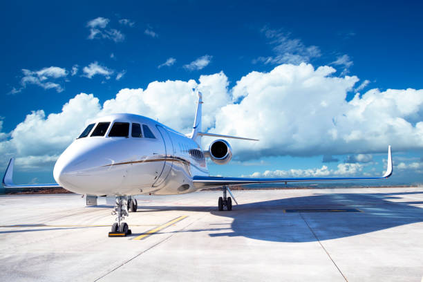 istock Private Jet On Airport Runway 1060479434