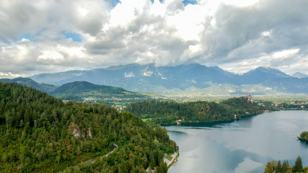 istock Aerial view of Bled lake 1060491530