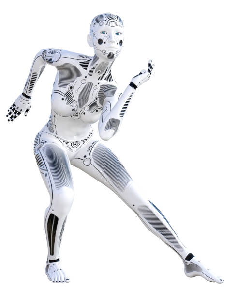 istock Woman robot. Metal droid. Artificial Intelligence. 1060494210
