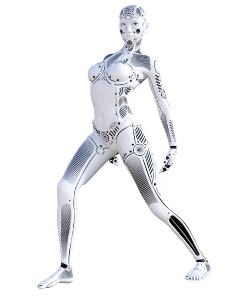 istock Woman robot. Metal droid. Artificial Intelligence. 1060494288