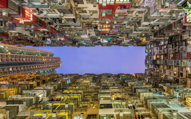 istock Old Dense residential building in Hong Kong 1060498804
