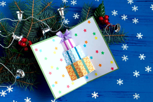 istock Child makes a card for Christmas. Step 12 1060507486