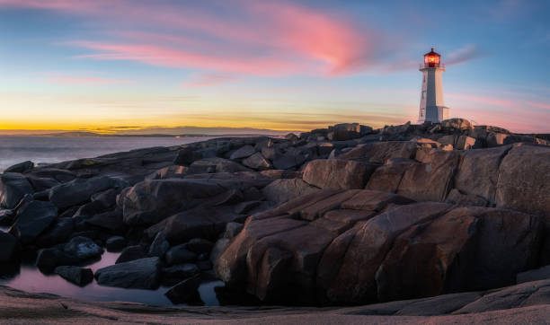 istock Peggys Cove Lighthouse after sunset 1060510656