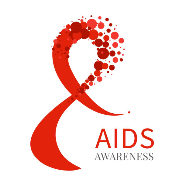 ilustrações de stock, clip art, desenhos animados e ícones de world aids day poster - aids awareness ribbon